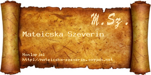 Mateicska Szeverin névjegykártya